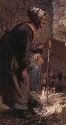 Nicolae Grigorescu Old Woman with Geese china oil painting artist
